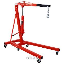 2 Ton Heavy Duty Folding Engine Hoist Cherry Picker Shop Crane Lifter Red Steel