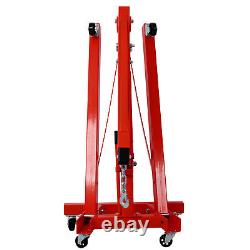 2 Ton Heavy Duty Folding Engine Hoist Cherry Picker Shop Crane Lifter Red Steel