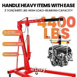 2 Ton Heavy Duty Hydraulic Engine Crane 4400lbs Folding Engine Hoist Lift Tool