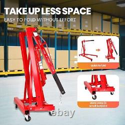 2 Ton Heavy Duty Hydraulic Engine Crane 4400lbs Folding Engine Hoist Lift Tool
