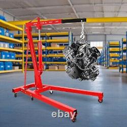 2 Ton Heavy Duty Hydraulic Engine Crane 4400lbs Folding Engine Hoist Lift Tool