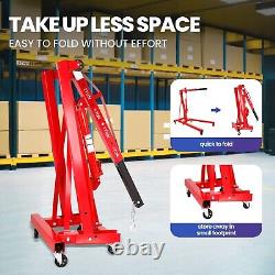 2 Ton Heavy Duty Hydraulic Engine Crane 4400lbs Folding Engine Hoist Lift Tool