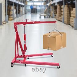 2 Ton Heavy-Duty Hydraulic Engine Hoist Folding Cherry Picker Shop Crane Lift