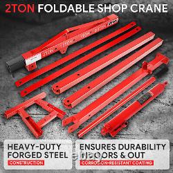 2 Ton Heavy-Duty Hydraulic Engine Hoist Folding Cherry Picker Shop Crane Lift
