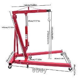 2 Ton Heavy-Duty Hydraulic Engine Hoist Folding Cherry Picker Shop Crane Lift