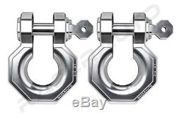 2pcs 3/4 Silver Large 5.0 Ton Aluminum D-Ring Bow Anchor Shackle Heavy Duty