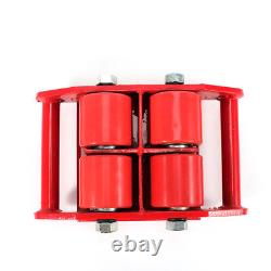 2x 6 Ton Heavy Duty Machine Dolly Skate Machinery Roller Mover Cargo Trolley Red