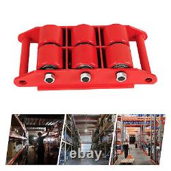 2x 8 Ton Heavy Duty Machine Dolly Skate Roller Machinery Mover 360° Rotation RED