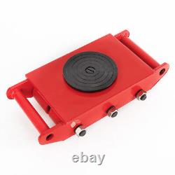 2x 8 Ton Heavy Duty Machine Dolly Skate Roller Machinery Mover 360° Rotation RED