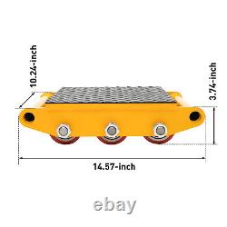 33000lbs 15 Ton Machine Dolly Skate Machinery Roller Cargo Trolley Heavy Duty
