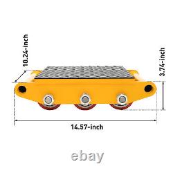 33000lbs 15 Ton Machine Dolly Skate Machinery Roller Cargo Trolley Heavy Duty