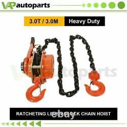 3Ton 6600LBS Lever Block Hoist Lift Ratchet Chain Heavy Duty Puller US Stock