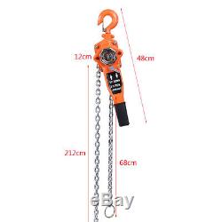 3Ton 9.84FT Ratcheting Chain 3MLever Block Hoist Puller Pulley Heavy Duty USA