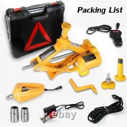 3Ton Heavy Duty Automotive Electric Scissor Car Lifting Jack with Impact Wrench
