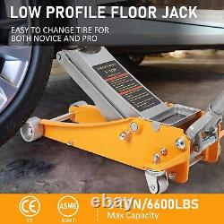 3Ton Heavy-Duty Steel Racing Floor Jack-Dual Pistons Quick Pump Ultra-Lightweigh