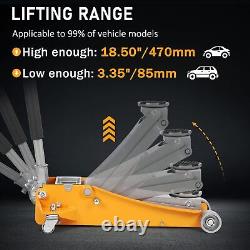 3Ton Heavy-Duty Steel Racing Floor Jack-Dual Pistons Quick Pump Ultra-Lightweigh