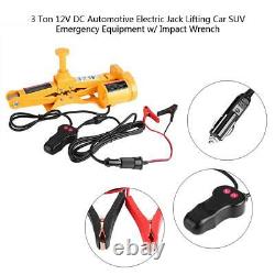 3 Ton 12V DC Heavy Duty Auto Electric Jack Lift Car SUV Tool with Impact Wrench US