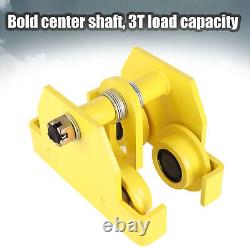 3 Ton Capacity Manual Trolley Heavy Duty Steel I Beam-Single Track Trolley For