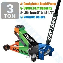 3 Ton Car Floor Jack Rapid Pump HEAVY DUTY Hydraulic Lift Auto Garage Trolley