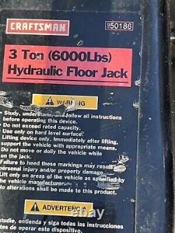 3 Ton Craftsman-Hydraulic Commercial Grade Garage Jack Heavy Duty With Cast Wheels