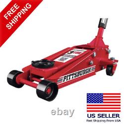 3 Ton Floor Jack Heavy Duty Steel Hydraulic Rapid Pump Show Car Jack