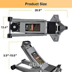 3 Ton Floor Jack Stands Heavy Duty Quick Lift Ultra Low Profile Jack Grey