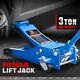 3 Ton Heavy Duty Steel Low Profile Hydraulic Trolley Service / Floor Jack Blue