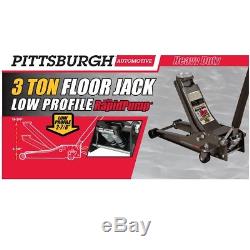 3 Ton Heavy Duty Steel Ultra LOW PROFILE Floor Jack Rapid Pump Show Car Lowrider