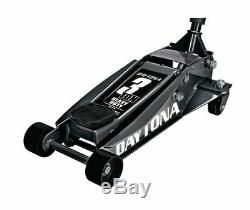 3 Ton Heavy Duty Steel Ultra Low Profile Floor Jack Rapid Pump Car Pump BLACK