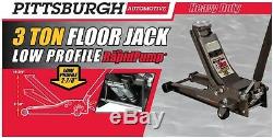 3 Ton Heavy Duty Steel Ultra Low Profile Floor Jack Rapid Pump Car Pump Lowrider
