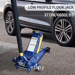 3 Ton Heavy-duty Floor Jack, Steel Hydraulic Jack with Double Pumps