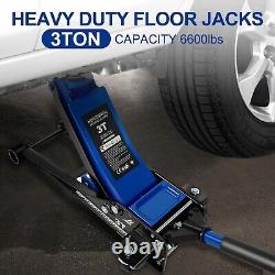 3 Ton Hydraulic Low Profile Floor Jack Heavy Duty Steel with Dual Piston Pump