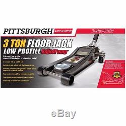 3 Ton LOW PROFILE Steel Heavy Duty Floor Jack withRapid Pump Great For Lowriders
