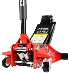 3 Ton Low Profile Floor Jack Heavy-duty Steel Dual Piston Hydraulic Pump