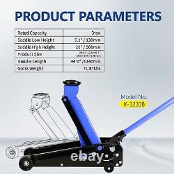 3 Ton Low Profile Floor Jack Heavy-duty Steel Single Piston Hydraulic Pump