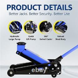 3 Ton Low Profile Floor Jack Heavy-duty Steel Single Piston Hydraulic Pump