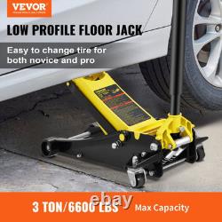 3 Ton Low Profile Heavy Duty Floor Jack Dual Pistons Quick Lift 3.35 to