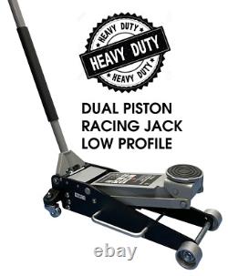3 Ton Low Profile Lightweight Racing Trolley Jack With Dual Piston Heavy Duty