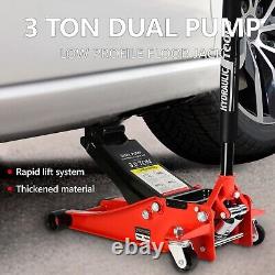 3 Ton Low Profile heavy duty steel Hydraulic Floor Jack with Dual Pump
