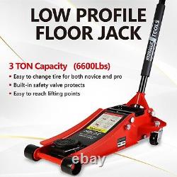3 Ton Low Profile heavy duty steel Hydraulic Floor Jack with Dual Pump