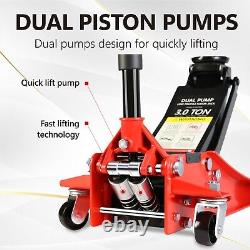 3 Ton Low Profile heavy duty steel Hydraulic Floor Jack with Dual Pump