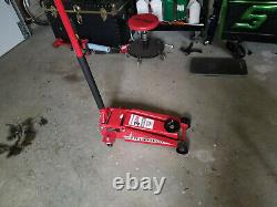 3 Ton Steel Heavy Duty Floor Jack withRapid Pump Extrawide Casters Universal Joint