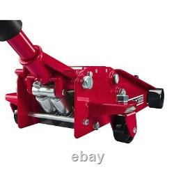 3 Ton Steel Heavy Duty Floor Jack withRapid Pump Extrawide Casters Universal Joint