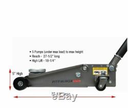 3 Ton Steel Heavy Duty Floor Jack withRapid Pump Great For Shop/Garage/Home Use