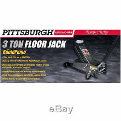 3 Ton Steel Heavy Duty Floor Jack withRapid Pump Great For Shop/Garage/Home Use