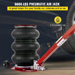 3 Ton Triple Bag Air Pneumatic Jack 6600LBS Heavy Duty Jacking Compressed Air