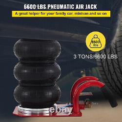 3 Ton Triple Bag Air Pneumatic Jack 6600 lbs Heavy Duty Compressed Air 18\ High