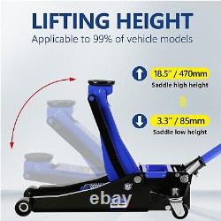 3 Ton Trolley Jack Floor Heavy Duty Ultra Low 85mm Profile Rapid Pump Car Garage