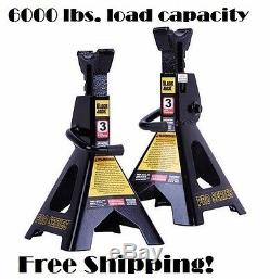 3 Tons Jack Stands Pair Axle Floor Truck Car Lift Set Heavy Duty Adjustable Auto