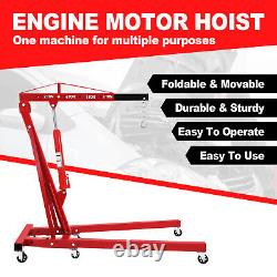4400lb 2 TON Heavy Duty Engine Motor Hoist Cherry Picker Shop Crane Lift